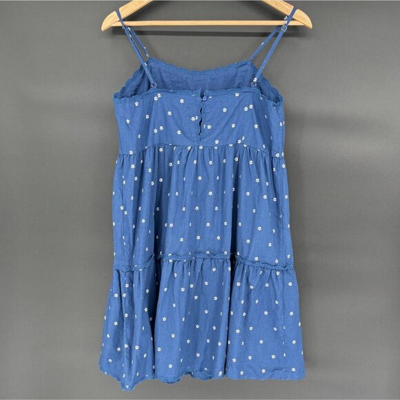 Aeropostale Women's Ditsy Floral Print Tiered Sleeveless Dress M Blue Cottage - Picture 2 of 9